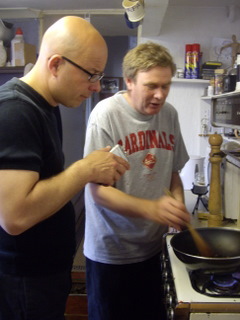 Jimmy and I roast coffee