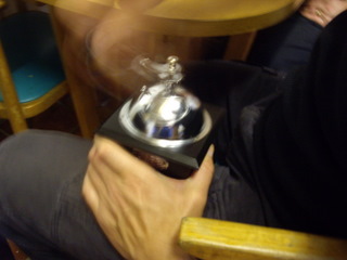 Grinding the beans